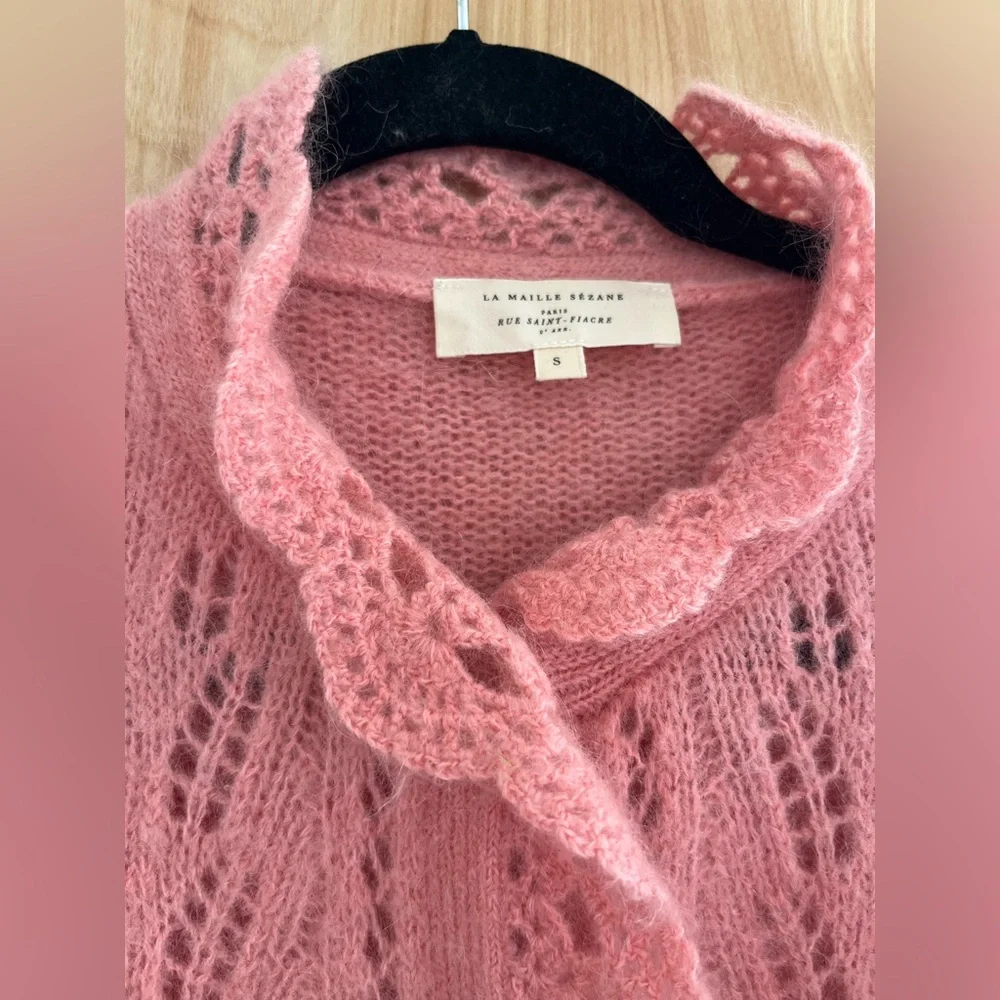 Sézane Angie Blush Pink Sweater Cardigan, size S - Picture 3 of 4
